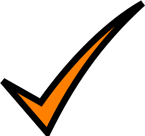 Check Mark Logo Clipart Best - Check Mark Png Orange Transparent Png (600x557), Png Download