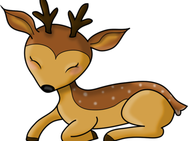 Lying Down Clipart Phone - Transparent Cartoon Deer - Png Download (640x480), Png Download