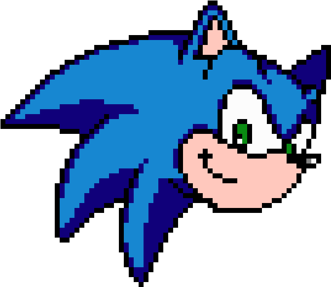 Sonic The Hedgehog - Sonic Head Pixel Art Clipart (870x670), Png Download