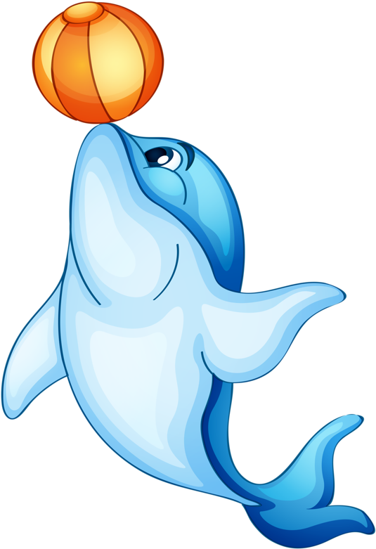 Фото, Автор Soloveika На Яндекс - Dolphin With Ball Clipart - Png Download (581x800), Png Download