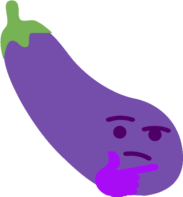 > - Thinking Eggplant - Twemoji Eggplant Clipart (678x640), Png Download