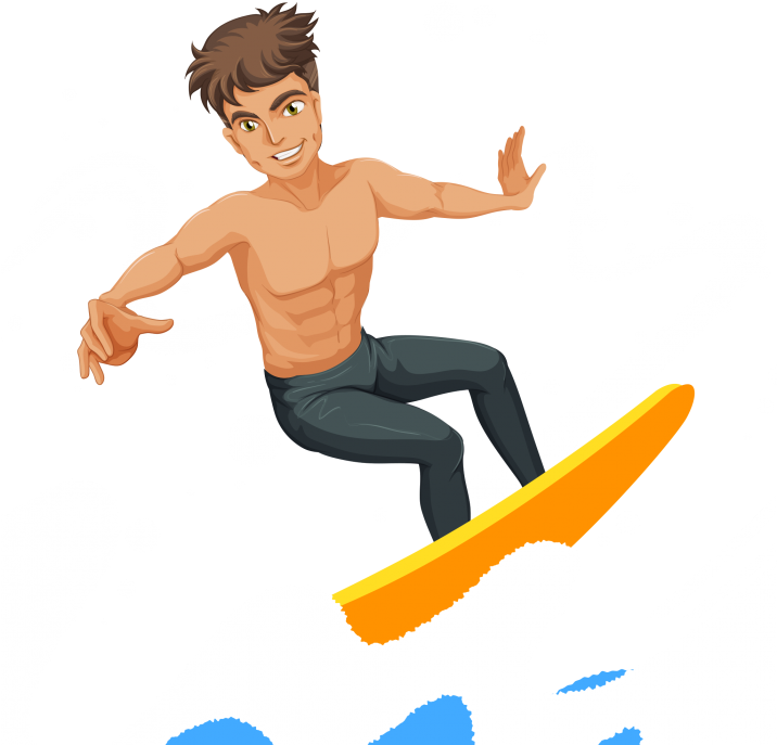 Surfing Clipart (715x715), Png Download