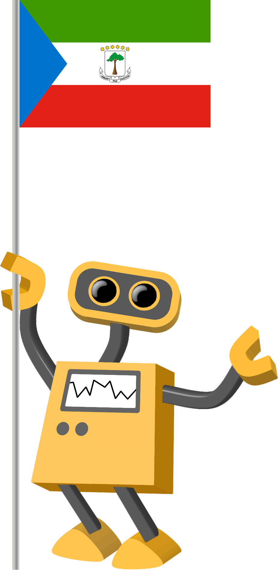 Flag Bot, Equatorial Guinea - Equatorial Guinea Flag Clipart (926x1896), Png Download