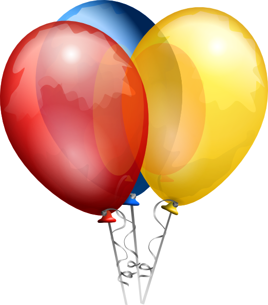 Birthday Balloons Clipart (522x594), Png Download