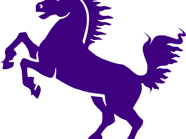 Mustang Clipart Purple - Horse Png Black And White Transparent Png (640x480), Png Download