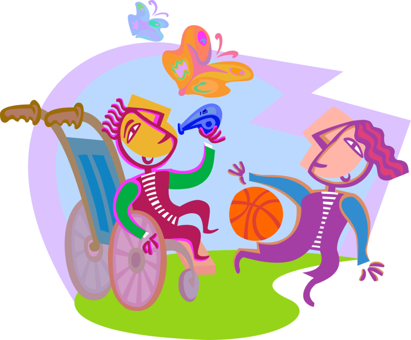 Vector Illustration Of Playing In The Park With Disabled - Inclusion In Schools Clipart (847x700), Png Download