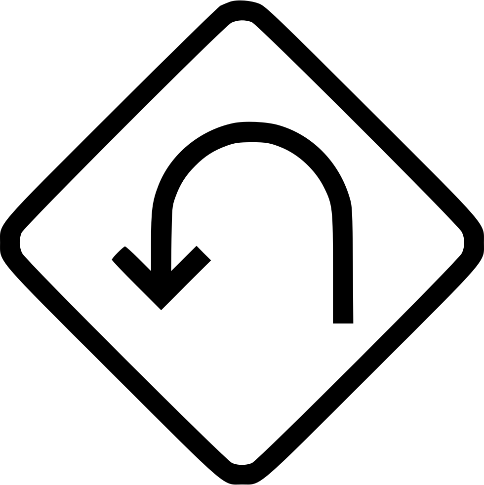 U Turn Sign Comments Clipart (980x982), Png Download