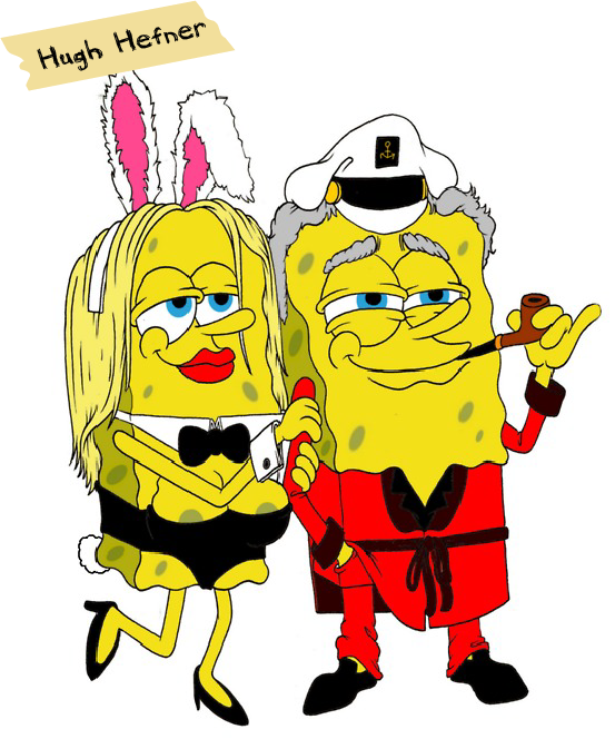 Hugh Hefner And An Old Bunny - Coco Chanel Bob Sponge Clipart (553x664), Png Download