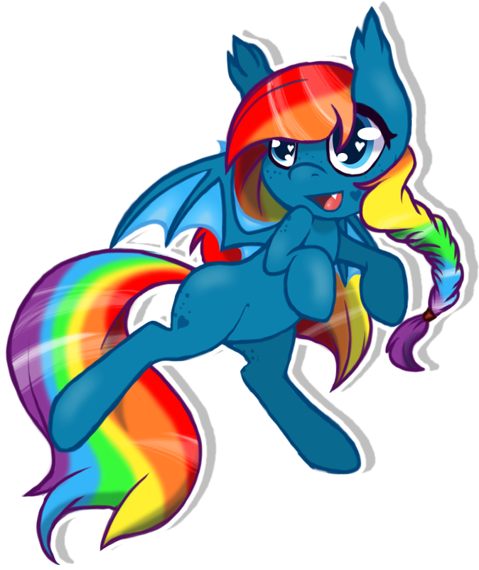 Rainbow Eclipse Bat Version - Cartoon - Png Download (798x850), Png Download