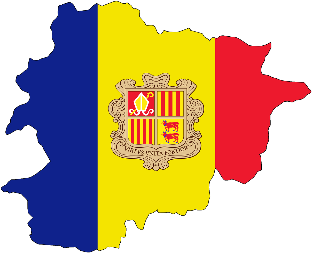 Of America, - Andorra Flag And Map Clipart (1280x1280), Png Download