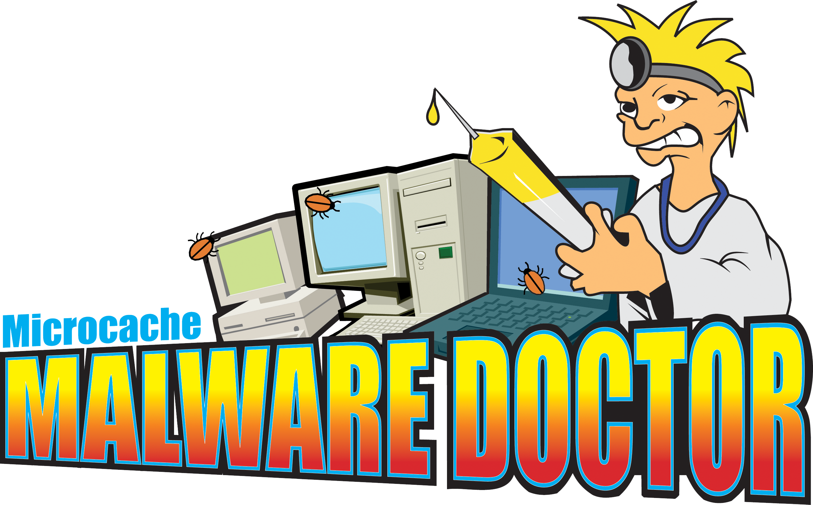 Computer Repair - Cartoon Clipart (2770x1722), Png Download