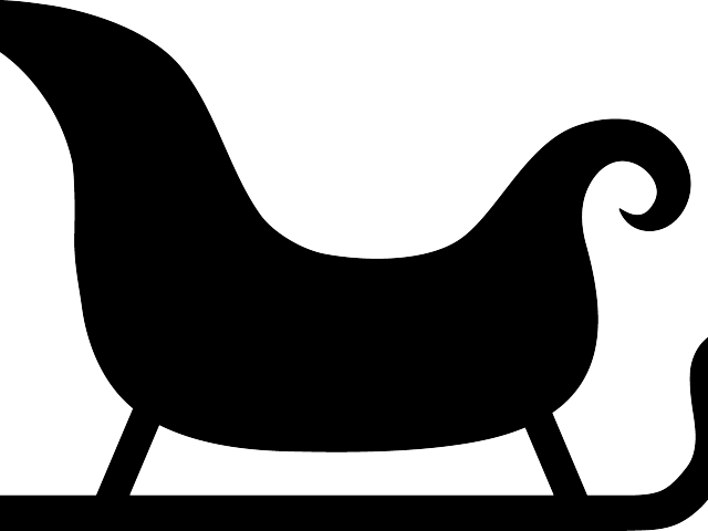 Sleigh Clipart Simple - Clipart Santa Claus Riding A Reindeer - Png Download (640x480), Png Download