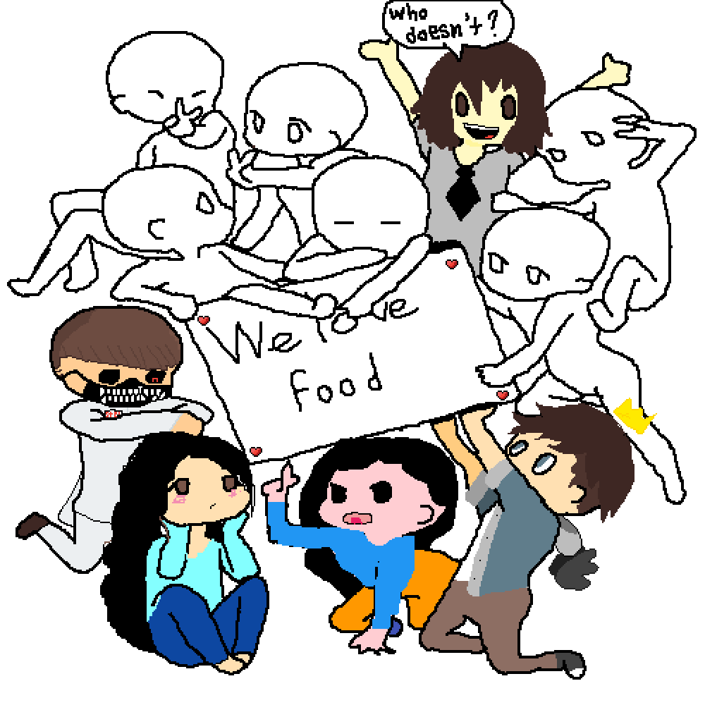 We Love Food By Clueless - Drawing Clipart (1000x1000), Png Download