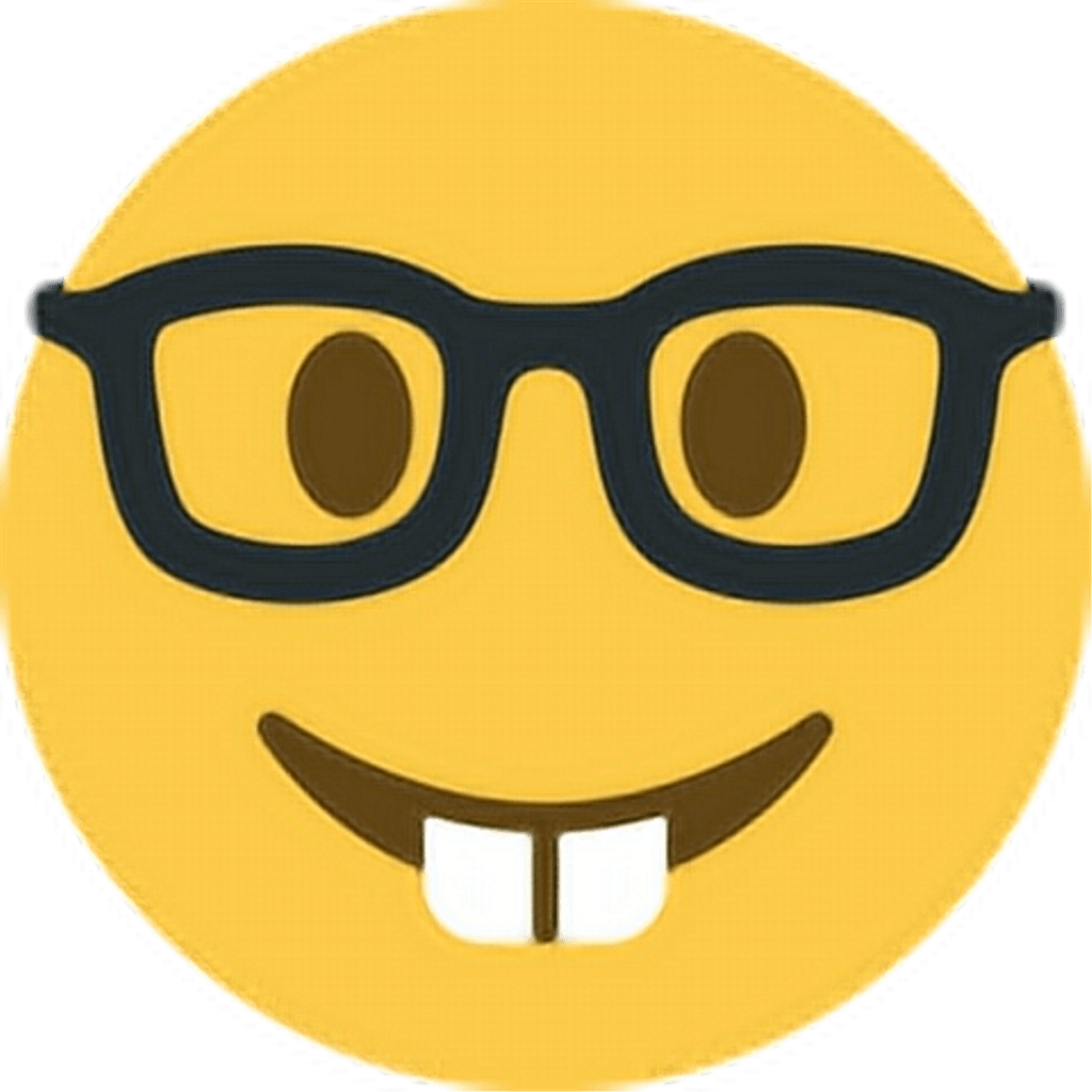 Nerd Emoji Twitter Clipart (1024x1024), Png Download