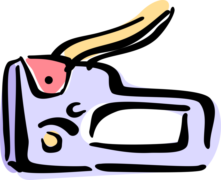 Download Vector Illustration Of Staple Gun Or Powered Stapler Clipart