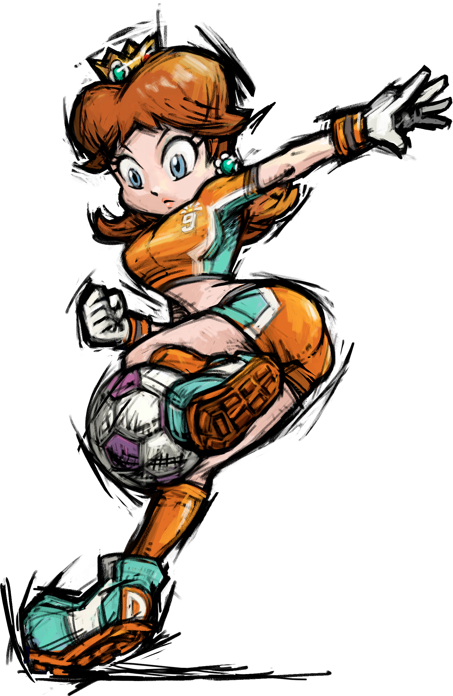 Official Nintendo-brand Buttocks - Mario Strikers Concept Art Clipart (1547x2374), Png Download