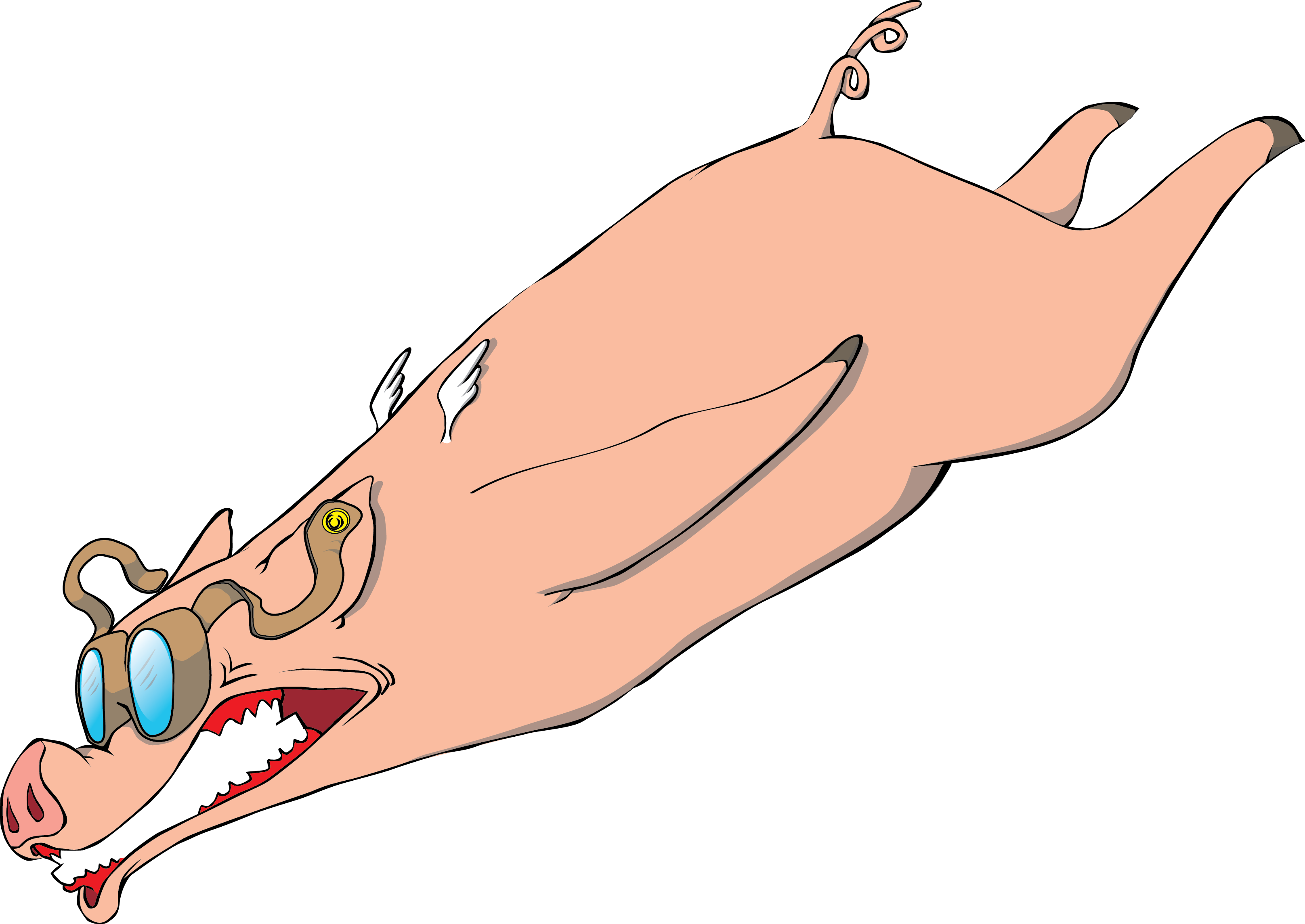 My Legacy Dies When Pigs Fly - Cartoon Clipart (3232x2289), Png Download