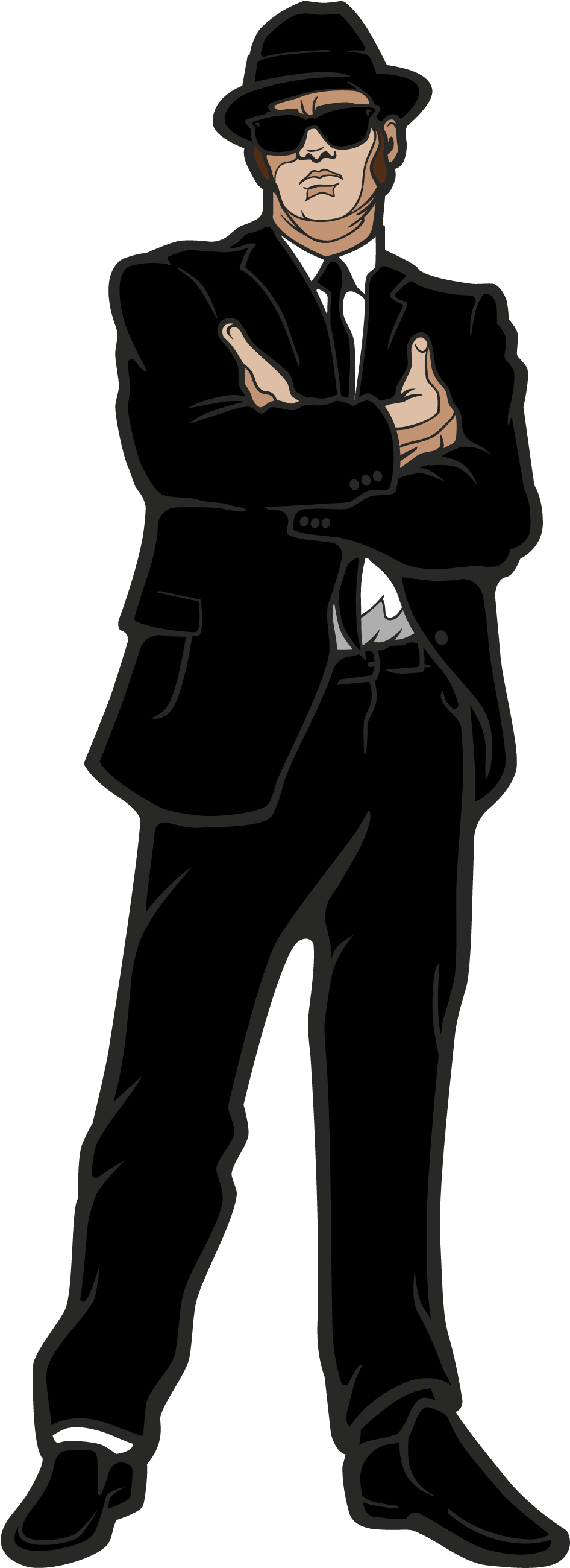 Elwood Blues - Gentleman Clipart (2000x3500), Png Download
