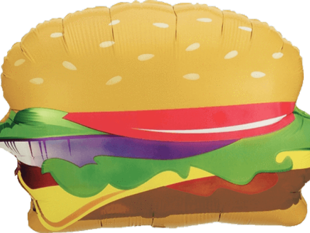 Small Clipart Cheeseburger - Hamburger Balloons - Png Download (640x480), Png Download