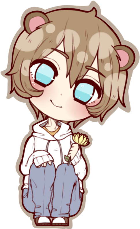 My Little Brother Alex Is - Anime Chibi Bear Boy Clipart (550x875), Png Download