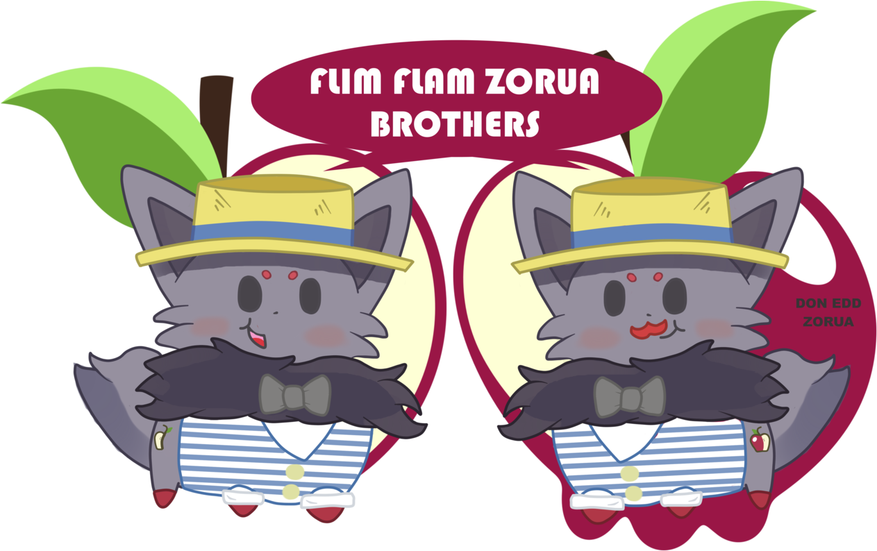 Doneddzorua, Brothers, Chibi, Cider, Cute, Flam, Flim, - Cartoon Clipart (1280x913), Png Download