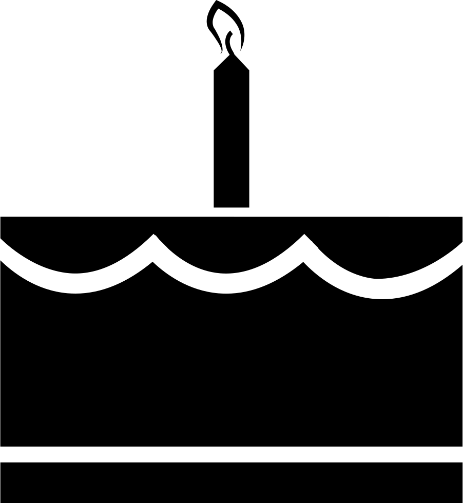 Birthday Cake With Candle Comments - Icono Tarta Png Clipart (902x980), Png Download