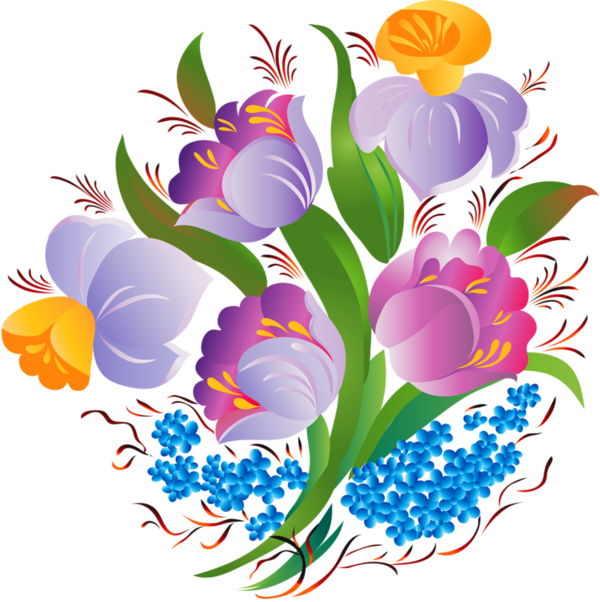 Colorful Flowers, Decoupage, Clip Art, Pictures Of - Color Flower Pot Drawing - Png Download (600x602), Png Download