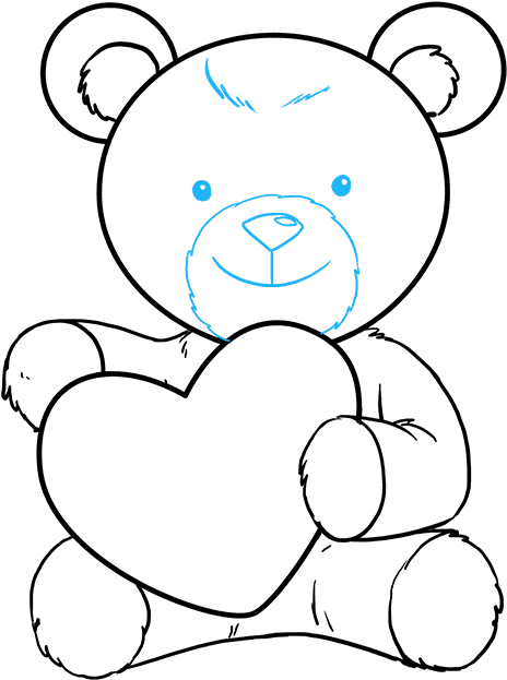 How To Draw Teddy Bear With Heart - Draw A Cartoon Teddy Bear Clipart (680x678), Png Download