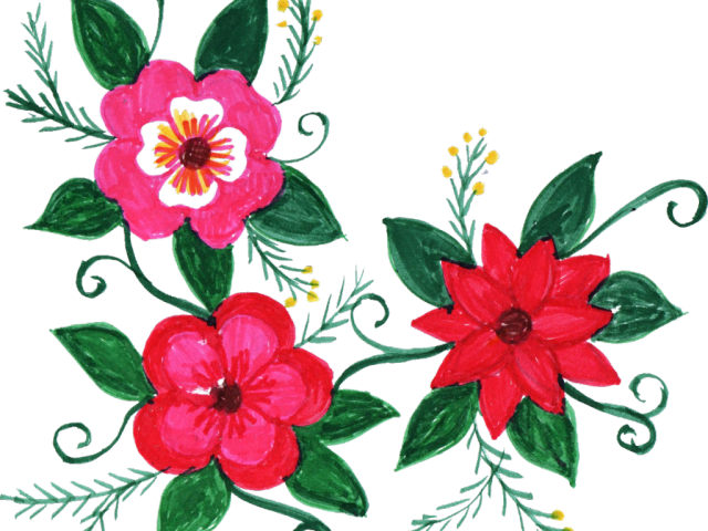 Floral Clipart Group - Flower In Corner Design Png Transparent Png (640x480), Png Download