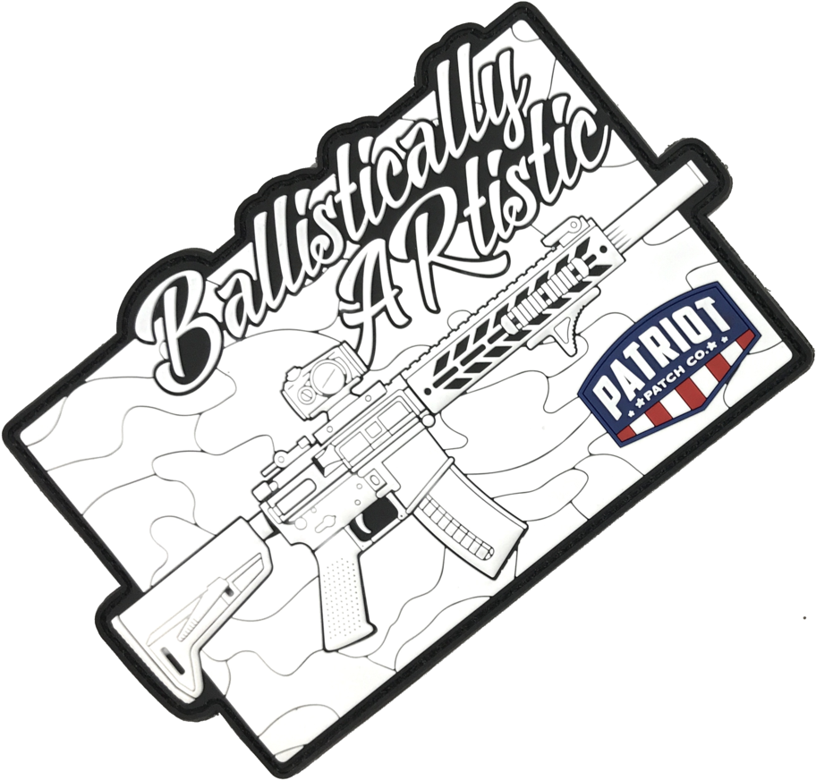 Ballistically Artistic Coloring Patch - Assault Rifle Clipart (1024x959), Png Download
