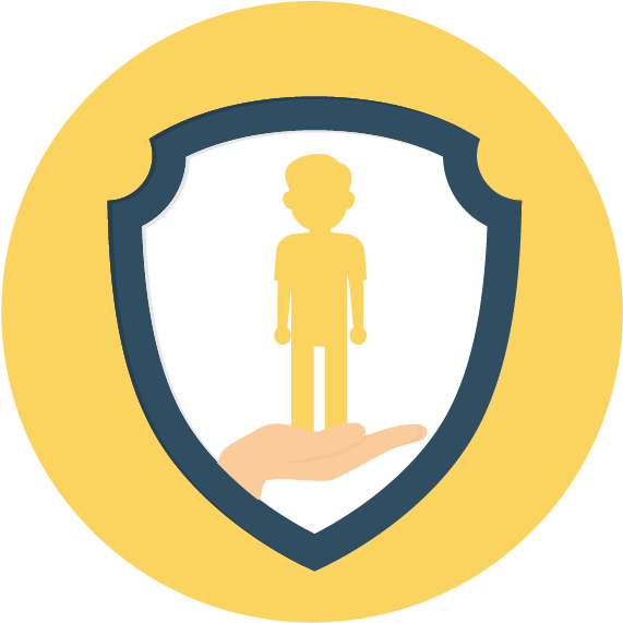 Image Of A Person Silhouette Set Within A Shield - Circle Clipart (591x591), Png Download