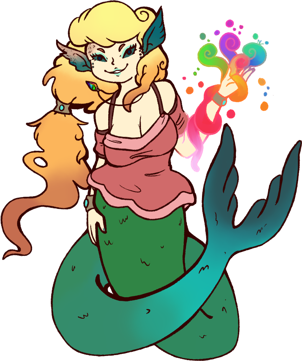 A Rainbow Mermaid Girl She Loves Rainbows And Is Afraid - Cartoon Clipart (1080x1350), Png Download