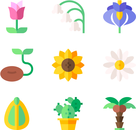 Flower And Plant Clipart (600x564), Png Download
