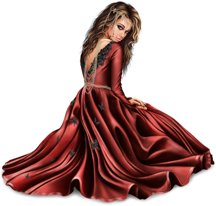 Girl With Maine Coon Kitty18 Resultaat 3d Girl, Maine - Gown Clipart (700x700), Png Download
