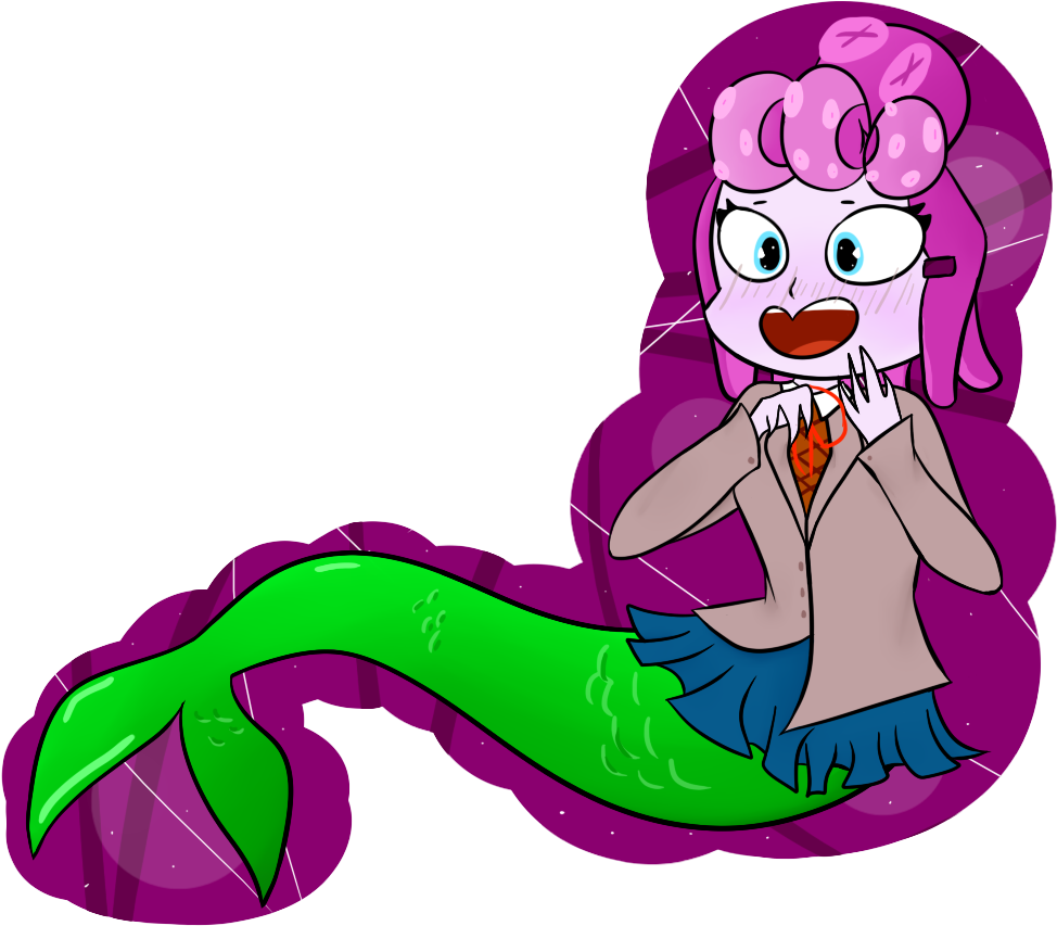 Mermaid Clipart Cove - Cuphead Doki Doki Literature Club - Png Download (1024x1024), Png Download