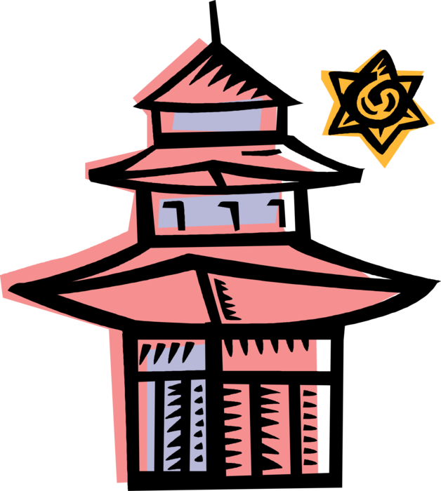Asians Clipart Chinese Tower - Png Download (628x700), Png Download
