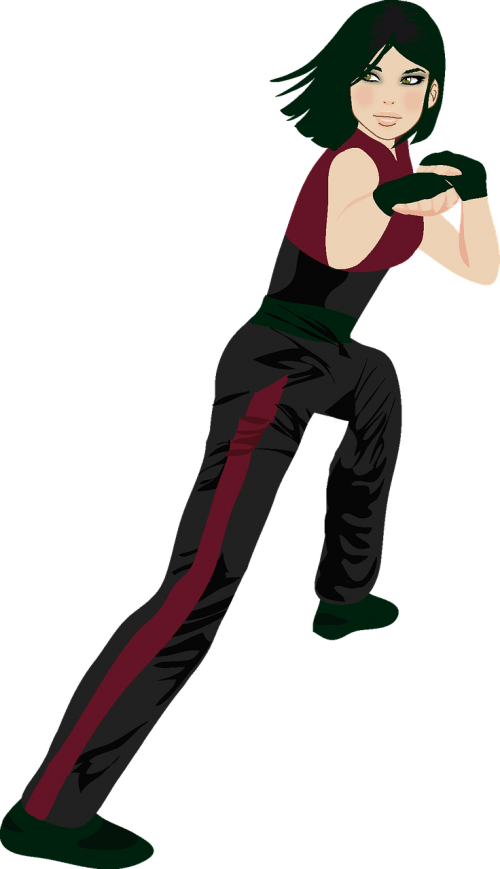 Kung Fu,girl,shaolin,martial Art - Female Martial Art Anime Clipart (500x869), Png Download