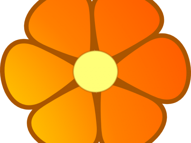 Orange Flower Clipart Cartoon - Clip Art - Png Download (640x480), Png Download