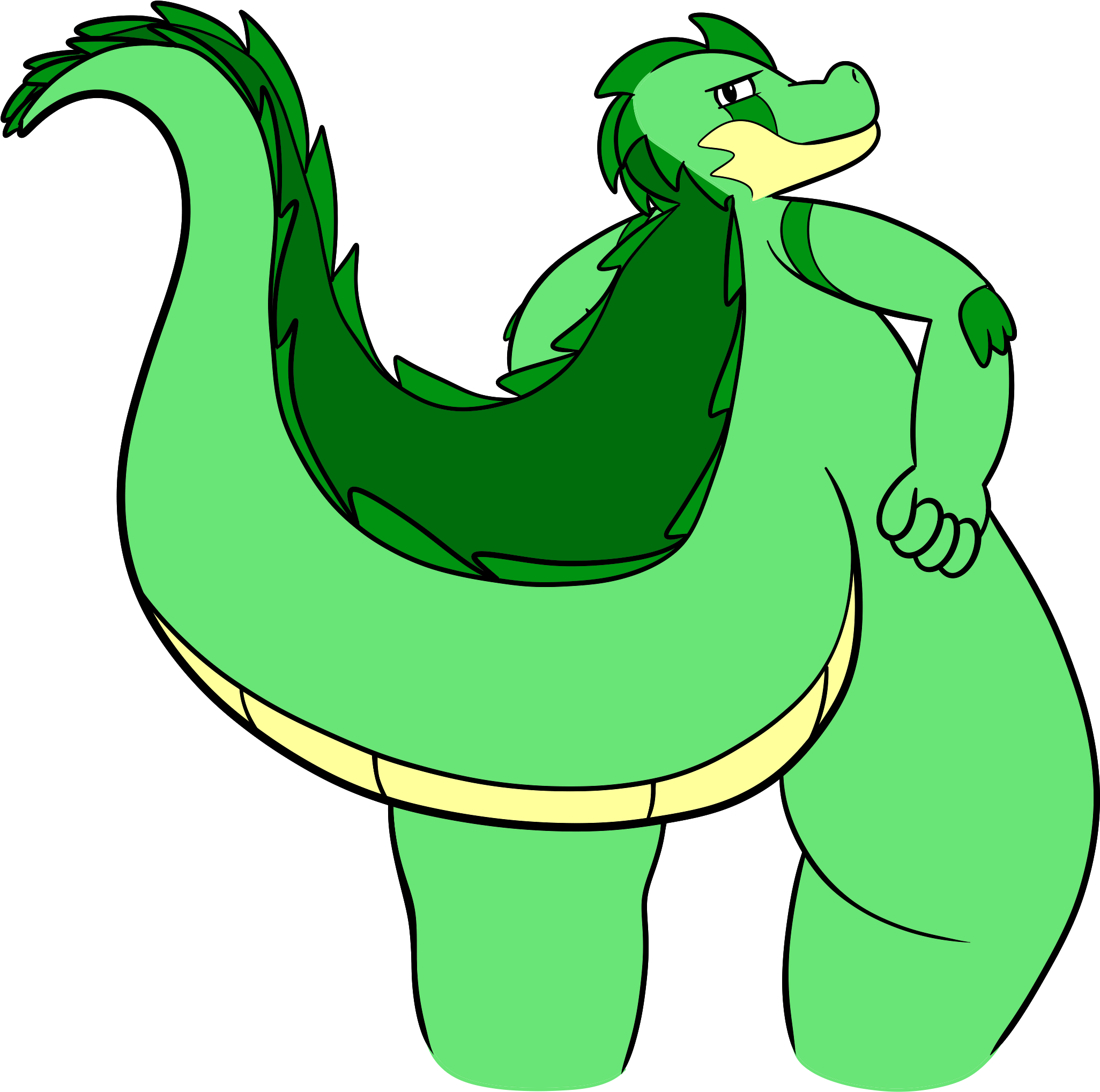 Thick Croc Tail - Cartoon Clipart (3840x2160), Png Download