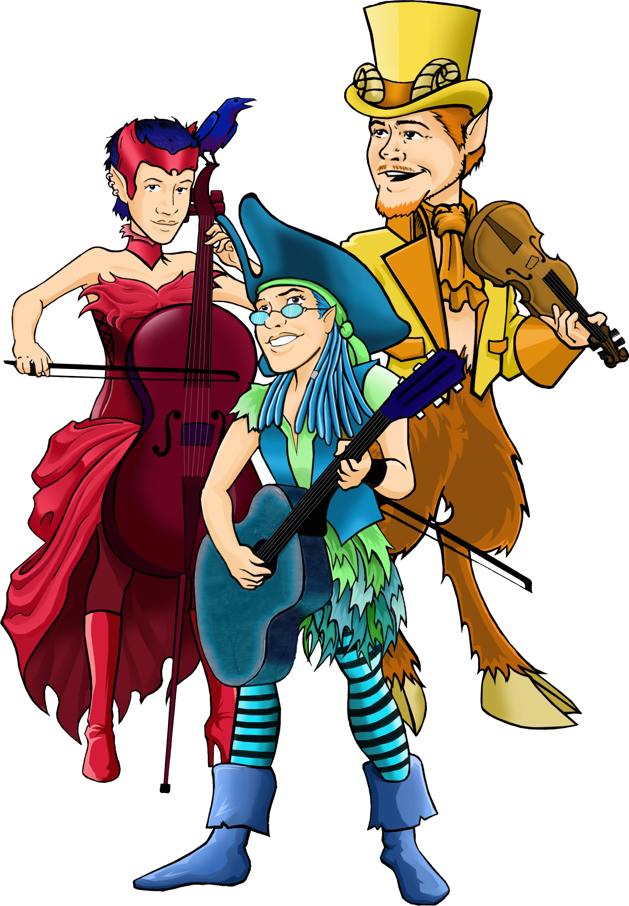 Art By Matt Hawk [hi-res Version] - Tricky Pixie Band Clipart (2003x2885), Png Download