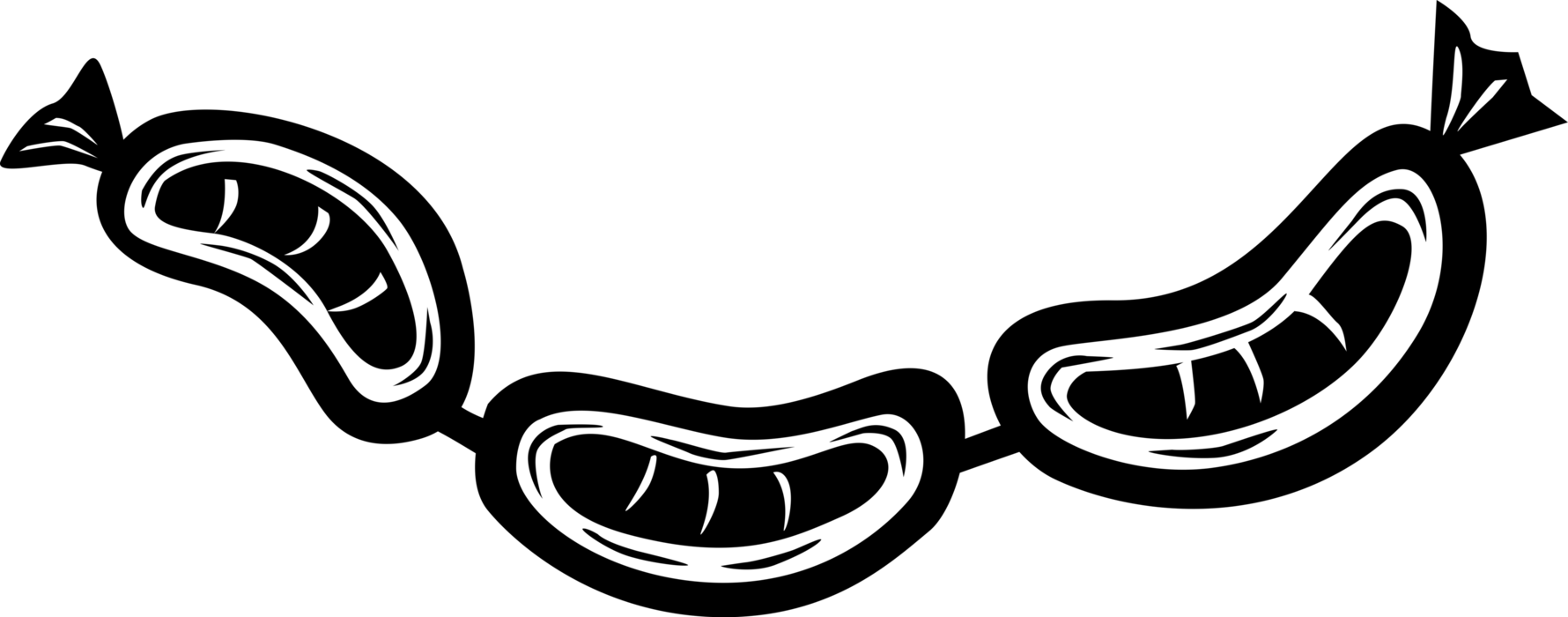 Vector Illustration Of Link Sausage Food Made From Clipart (1780x700), Png Download