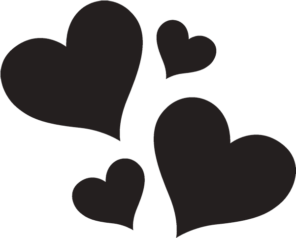 Conversation Heart Silhouette - - Пнг Сердечки Черные Clipart (800x800), Png Download