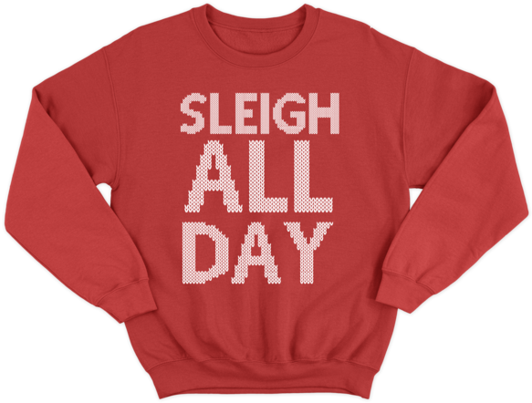 Sleigh All Day Ugly Christmas Sweater - Sweater Clipart (600x600), Png Download