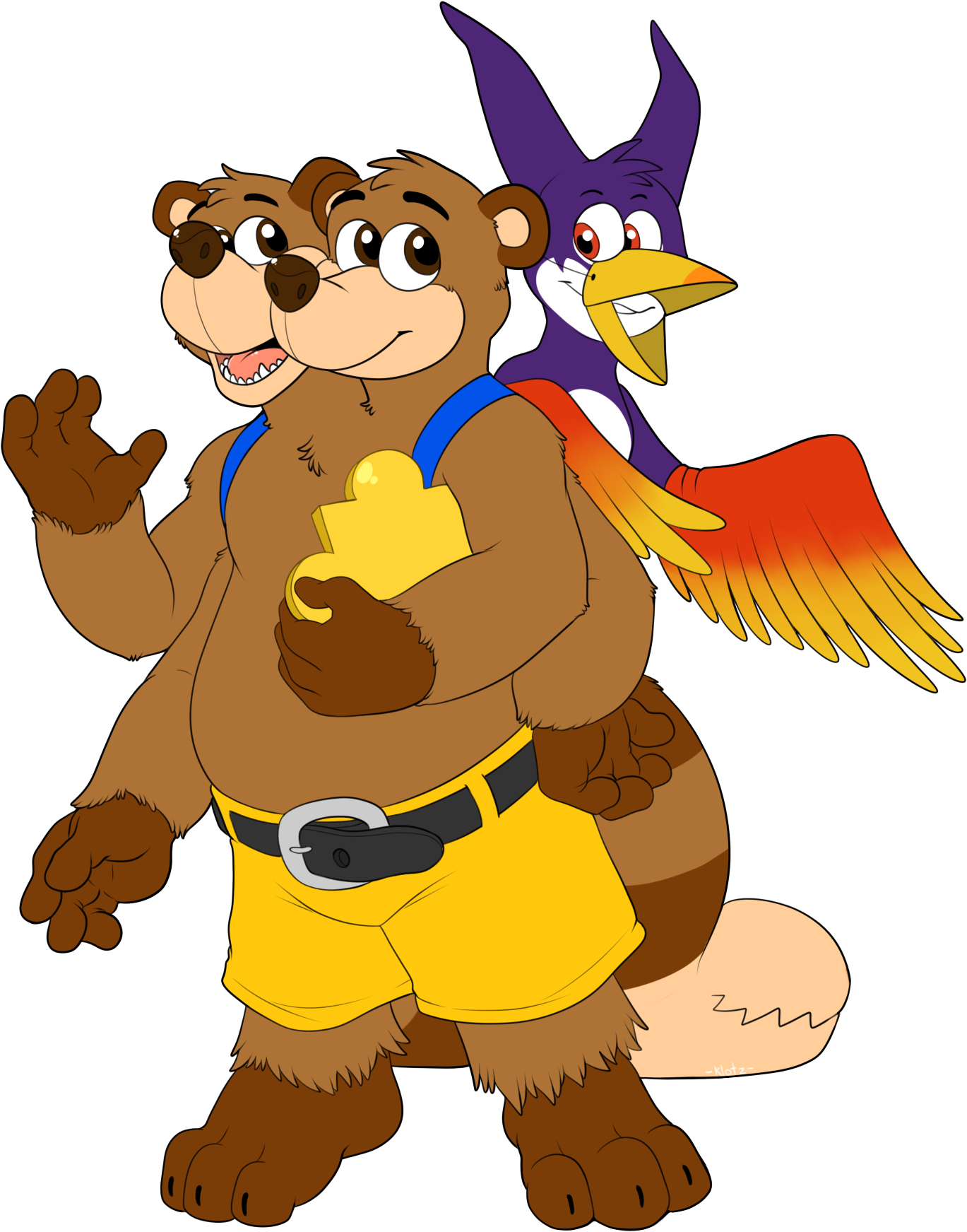 Bear And Bird - Cartoon Clipart (1410x1800), Png Download