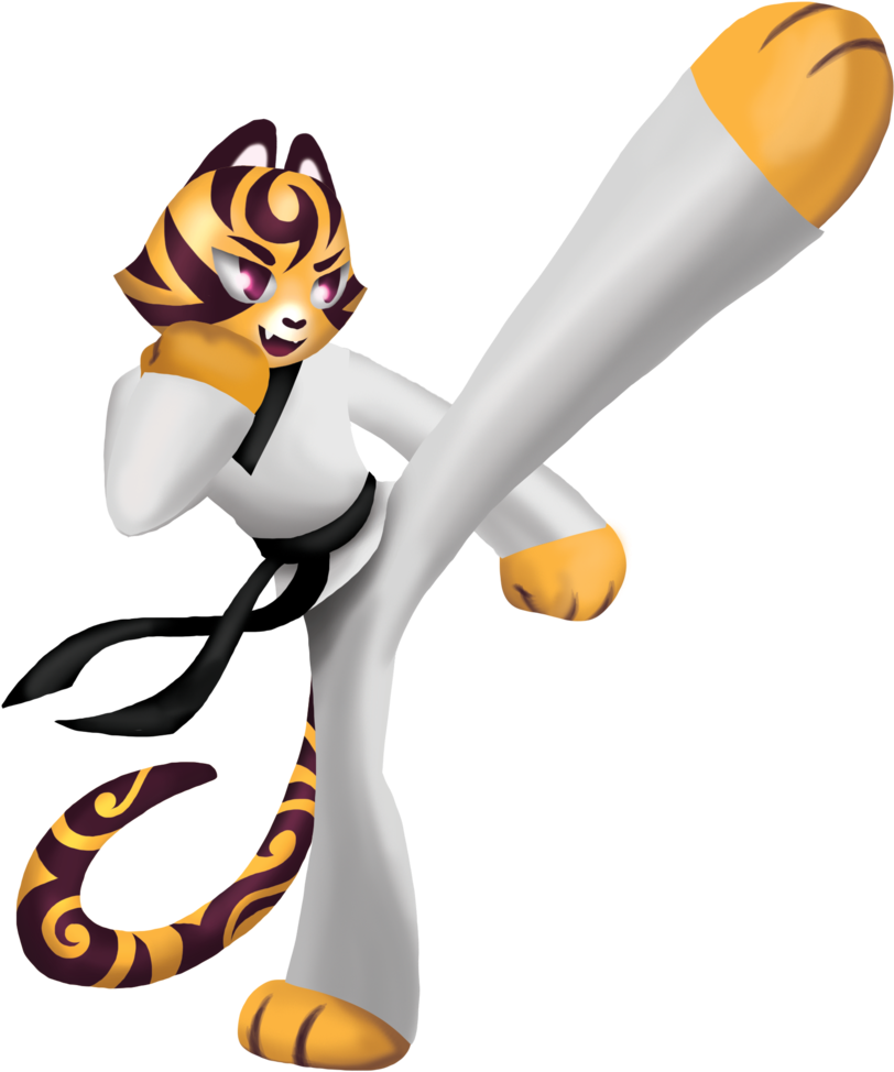 Taekwondo Clipart Sport Shadow - Taekwondo Tiger - Png Download (1024x1170), Png Download