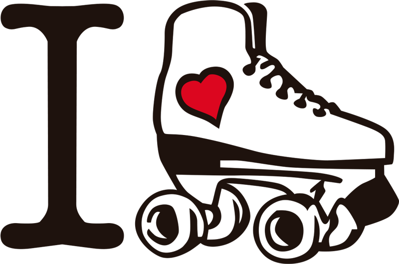 I Love Ice Skating Home Wall Sticker - Love Roller Skating Clipart (800x530), Png Download