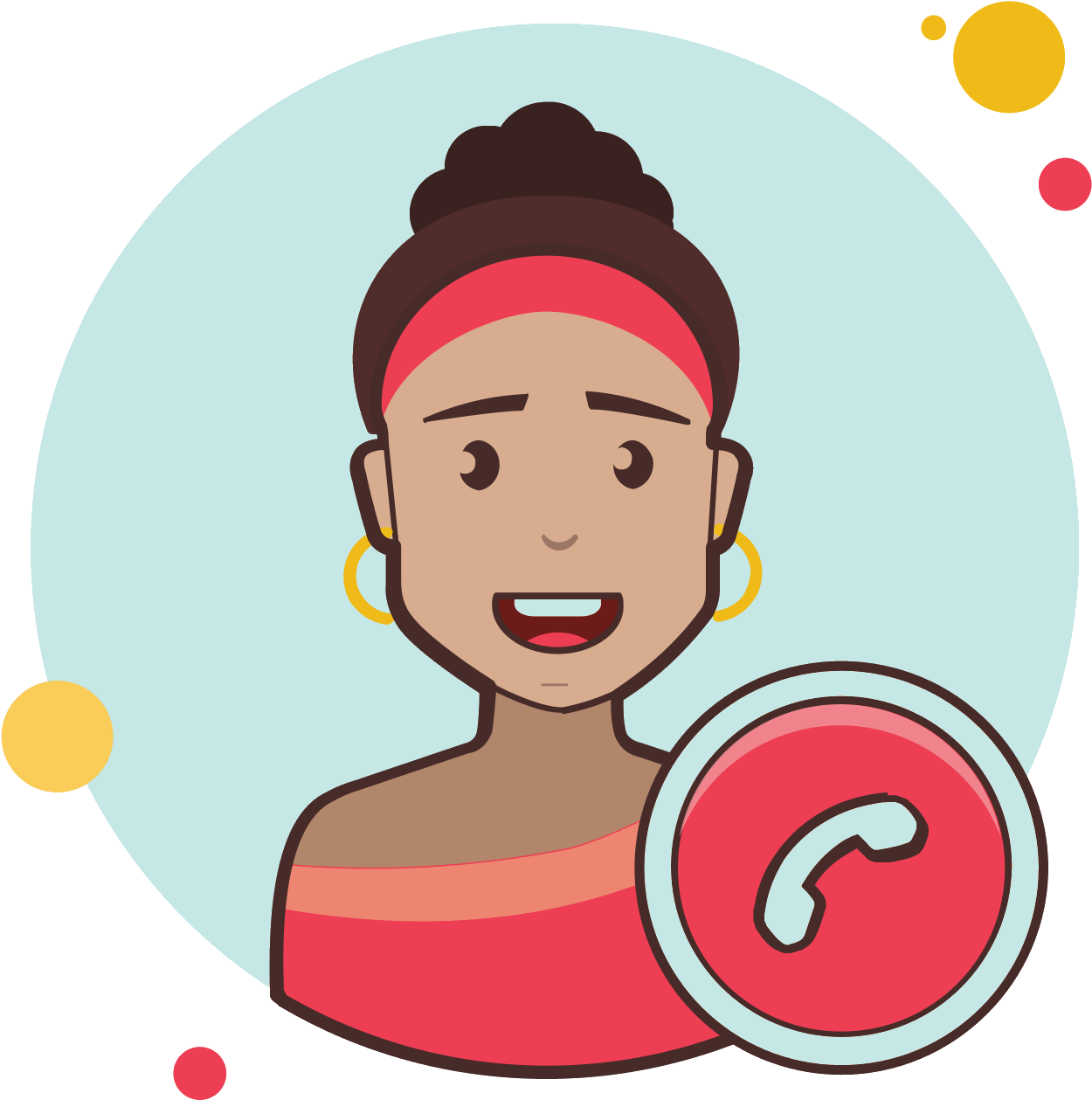End Call Female Icon - Illustration Clipart (1600x1600), Png Download