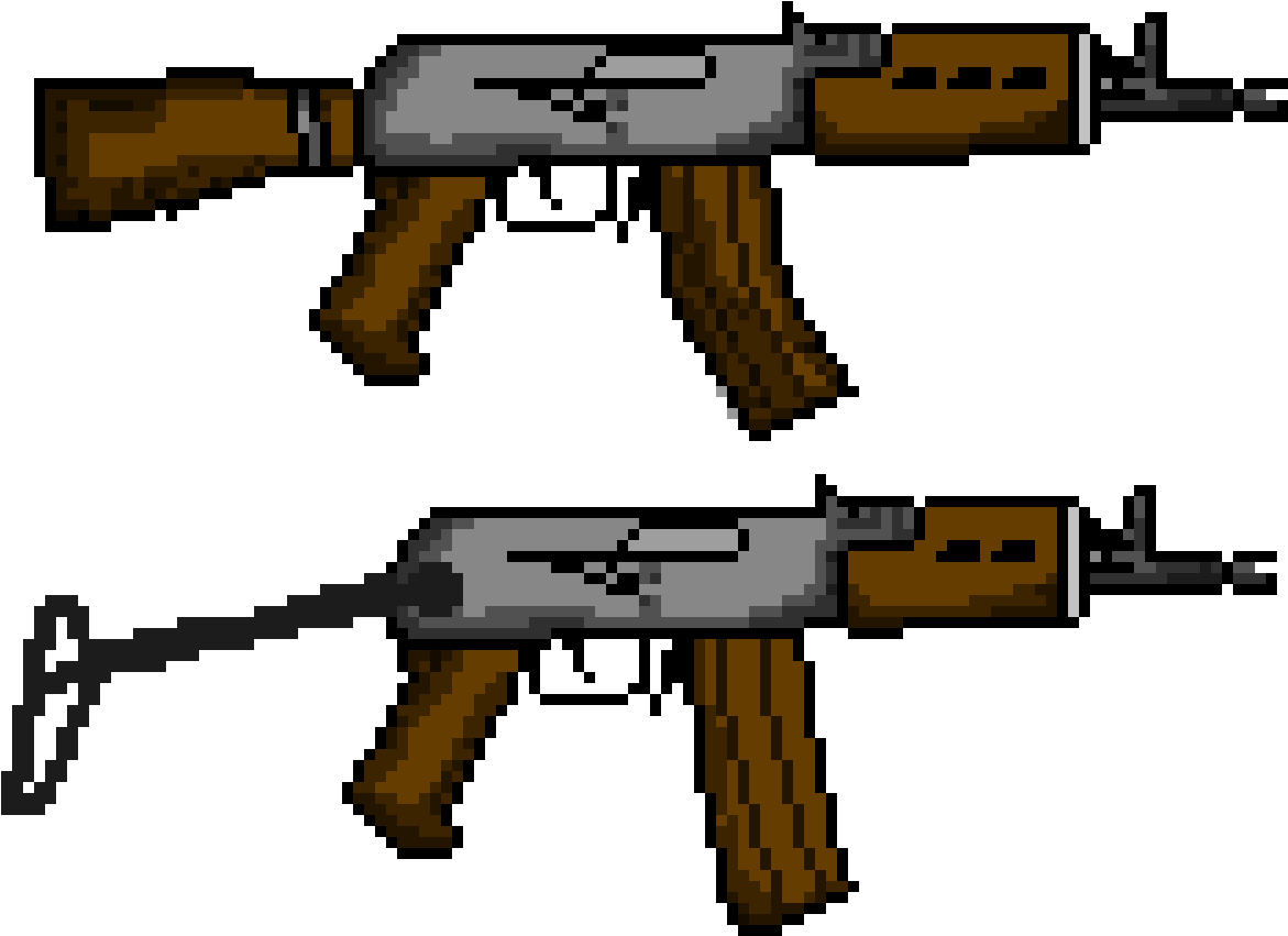 Ak 47 - Ak Fold - Assault Rifle Clipart (1200x1000), Png Download