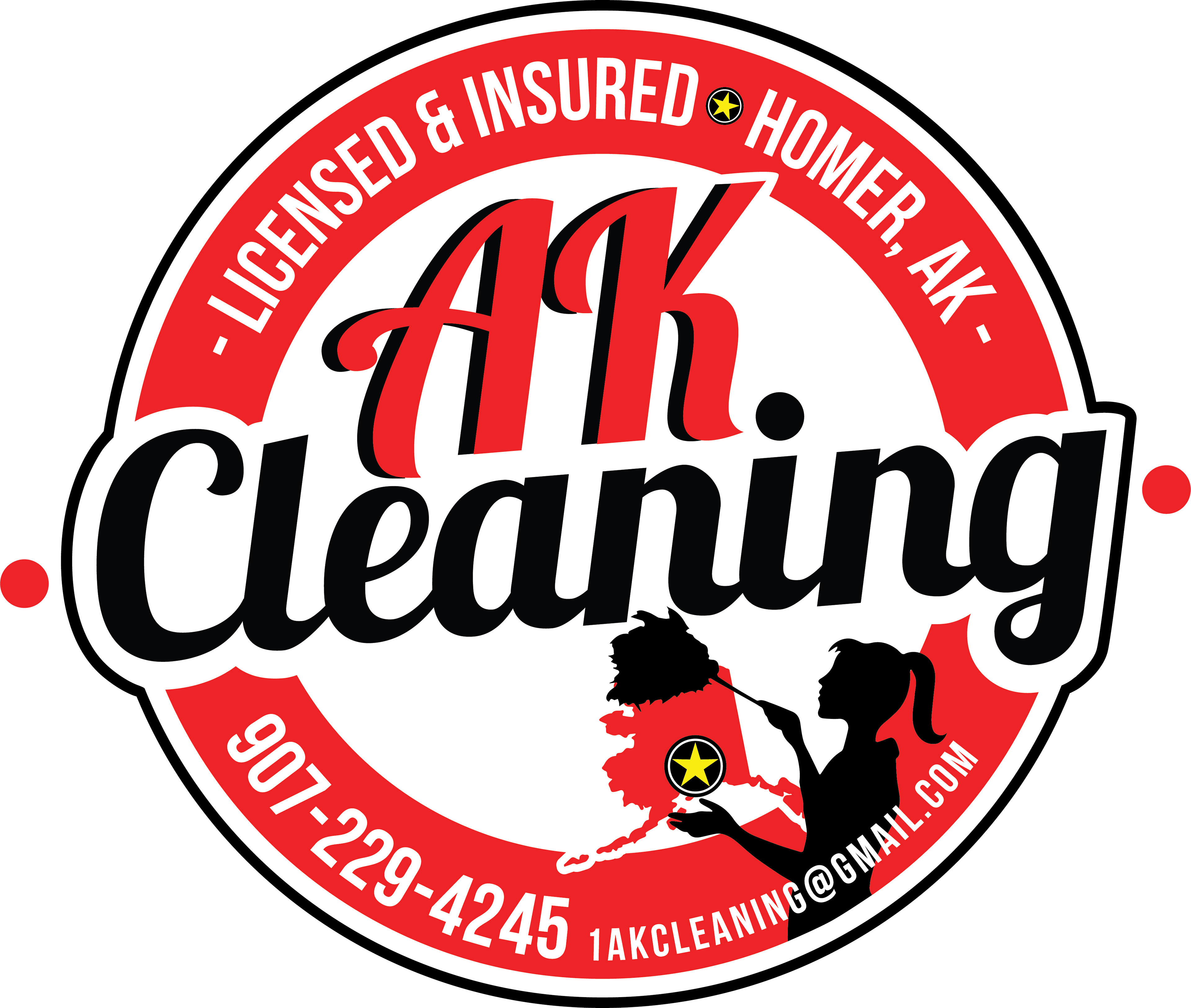 Ak Cleaning Window Decal Design - Maid Service Clipart (3840x3250), Png Download