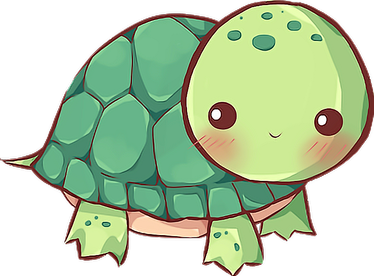 Tortugas Sticker - Kawaii Sea Turtle Cartoon Clipart (732x540), Png Download